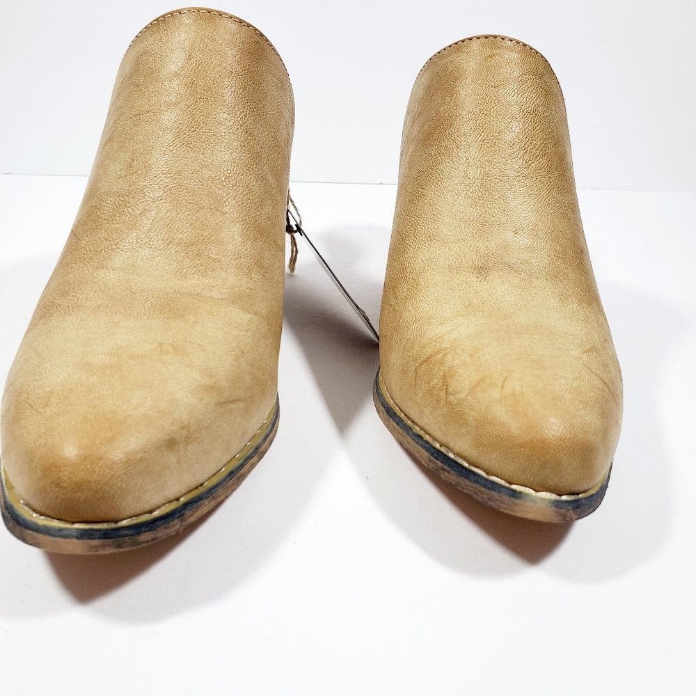 Seven 7 new tan pointy mules block heel shoes 9 - Picture 3 of 8